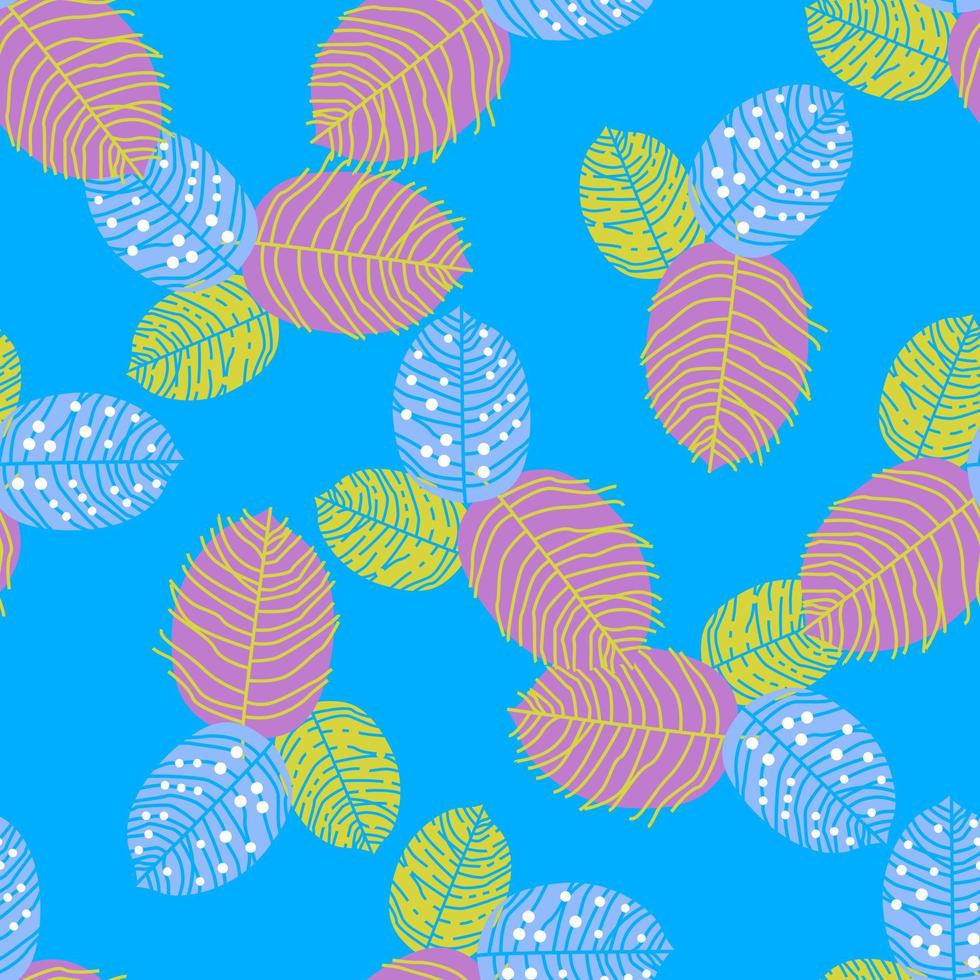 geometric seamless pattern floral with leaves vector
