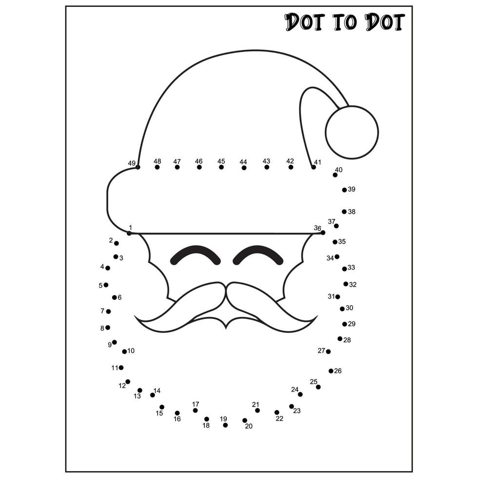 Christmas connect the dots Dot to Dot activities vector