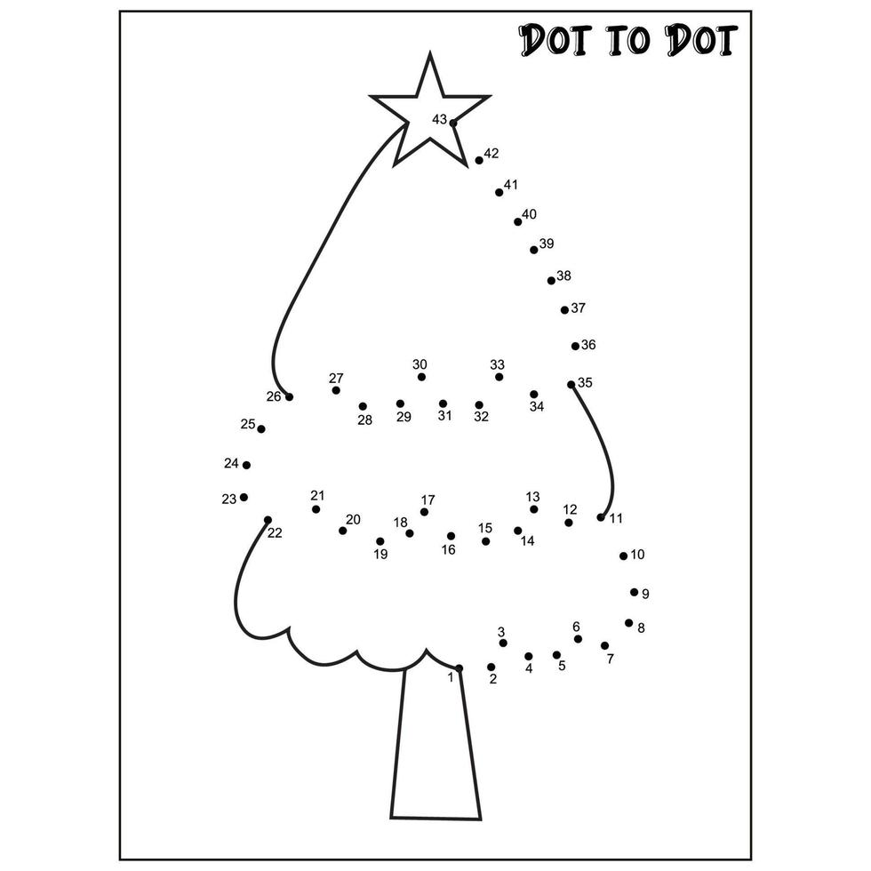 Christmas connect the dots Dot to Dot activities vector