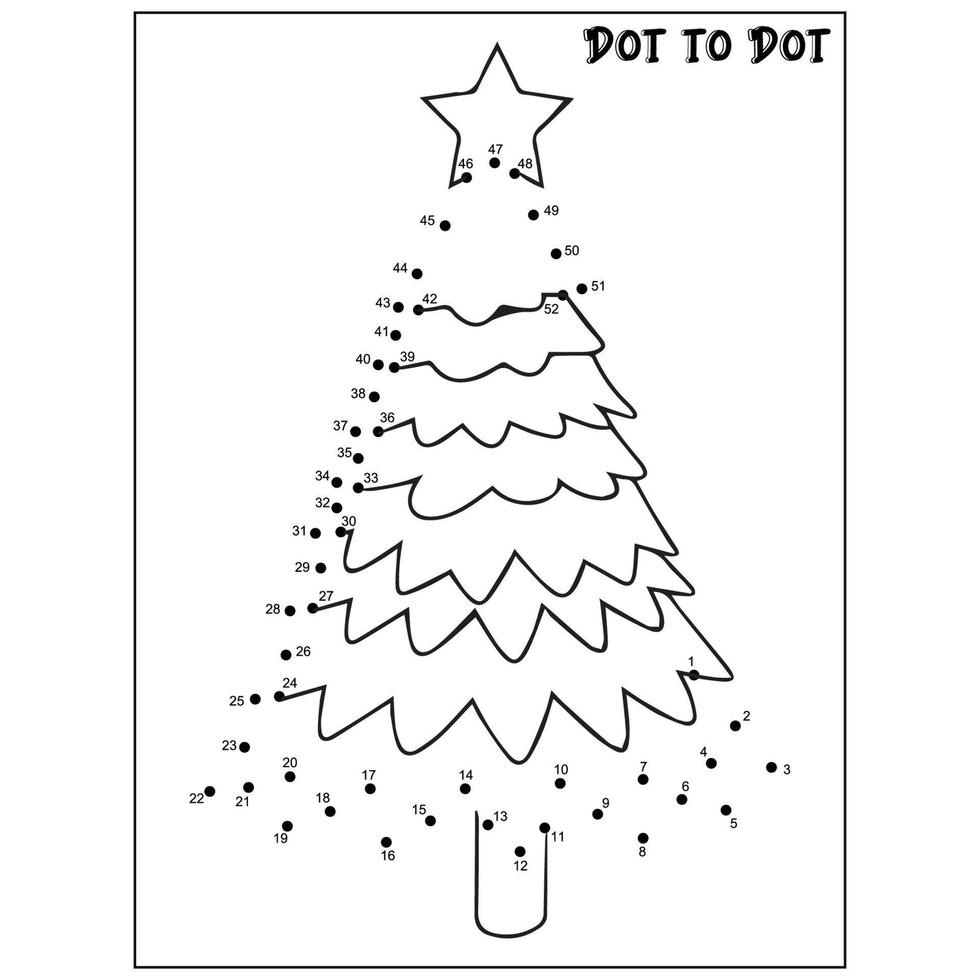 Christmas connect the dots Dot to Dot activities vector