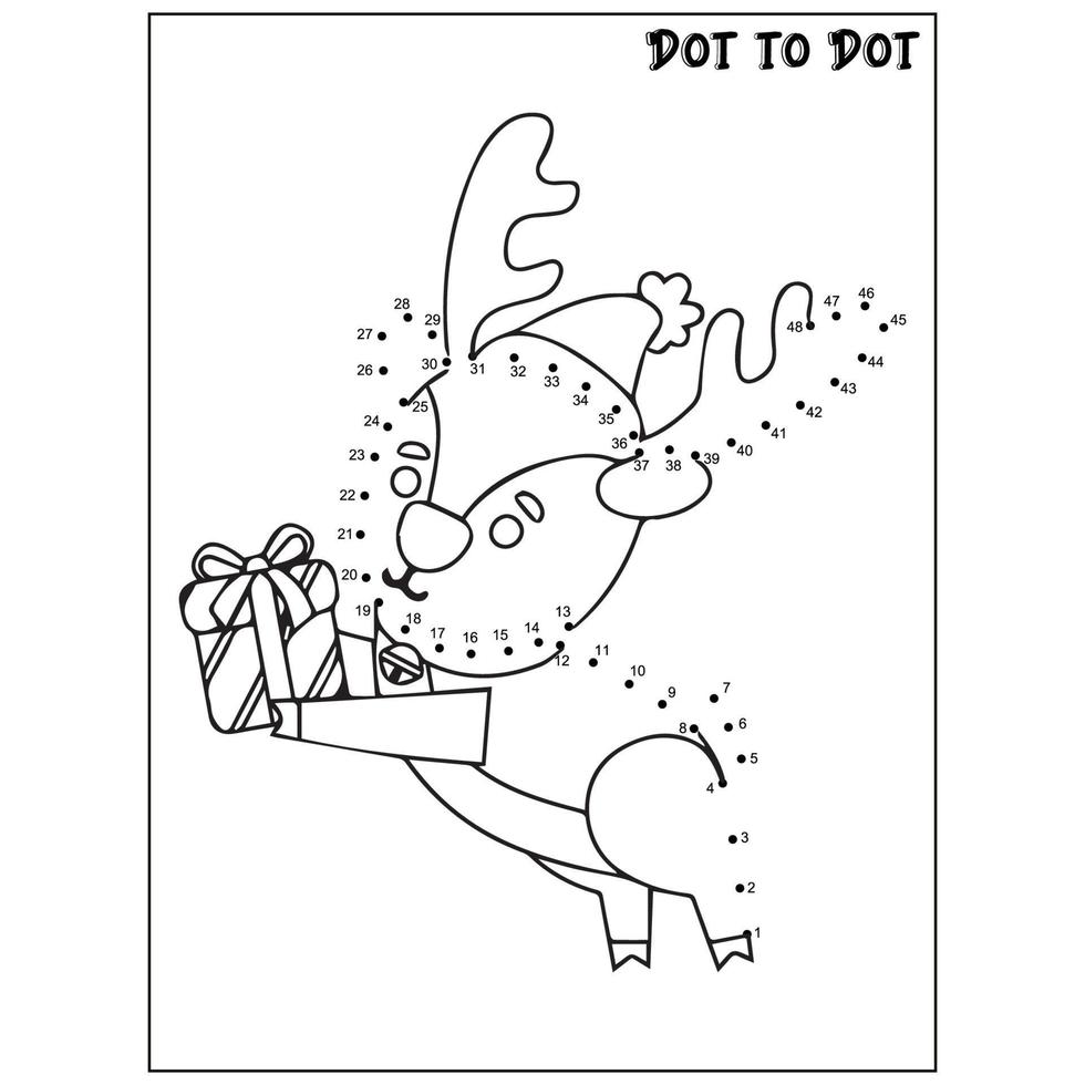 Christmas connect the dots Dot to Dot activities vector