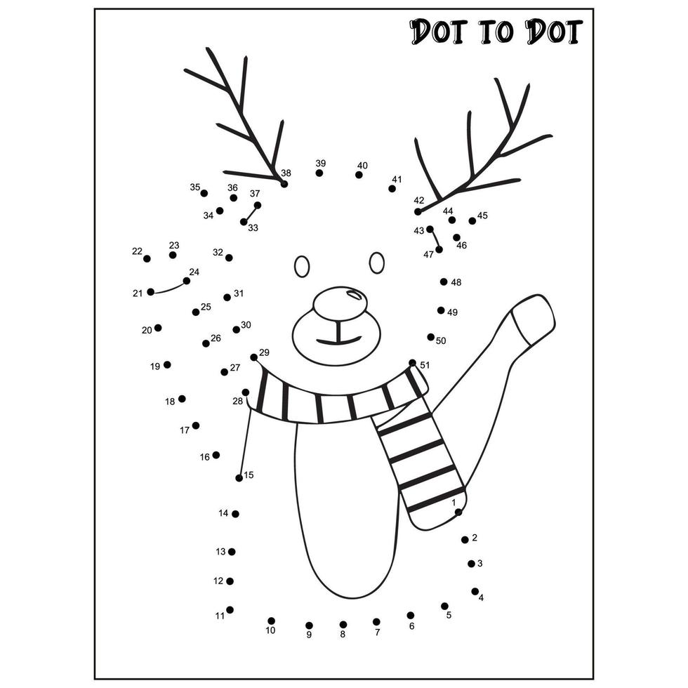 Christmas connect the dots Dot to Dot activities vector