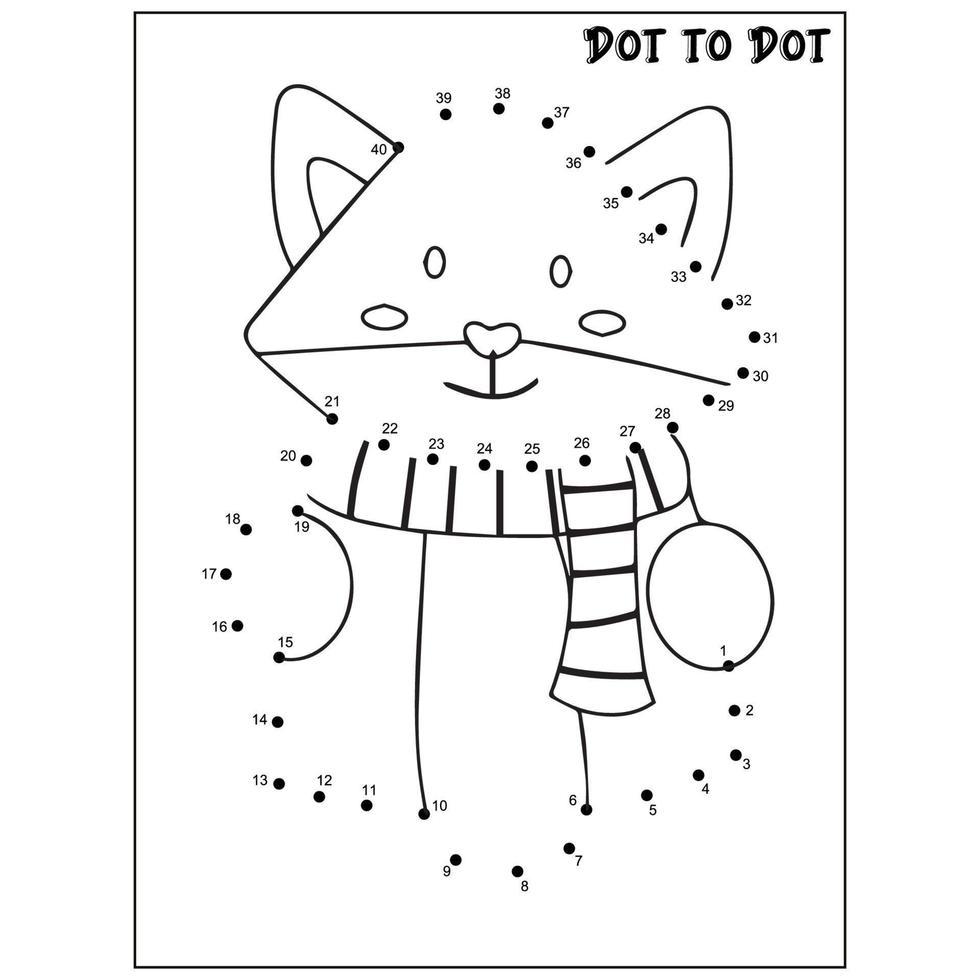 Christmas connect the dots Dot to Dot activities vector