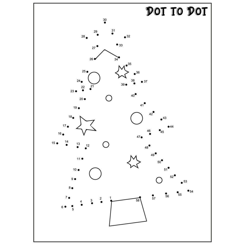 Christmas connect the dots Dot to Dot activities vector