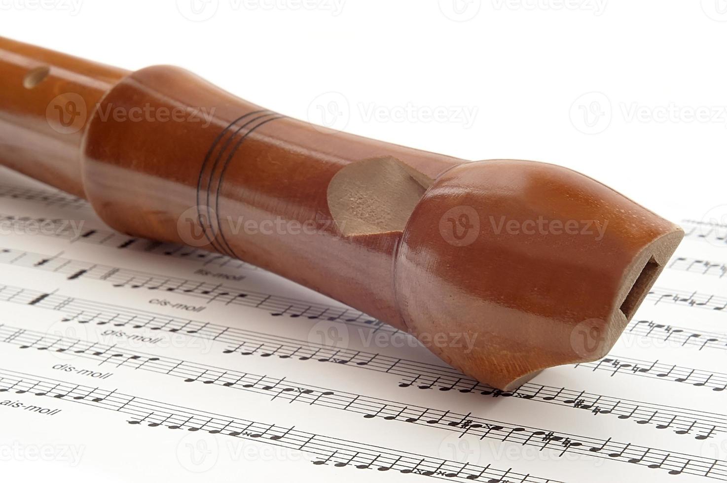 Wooden flute and tone photo