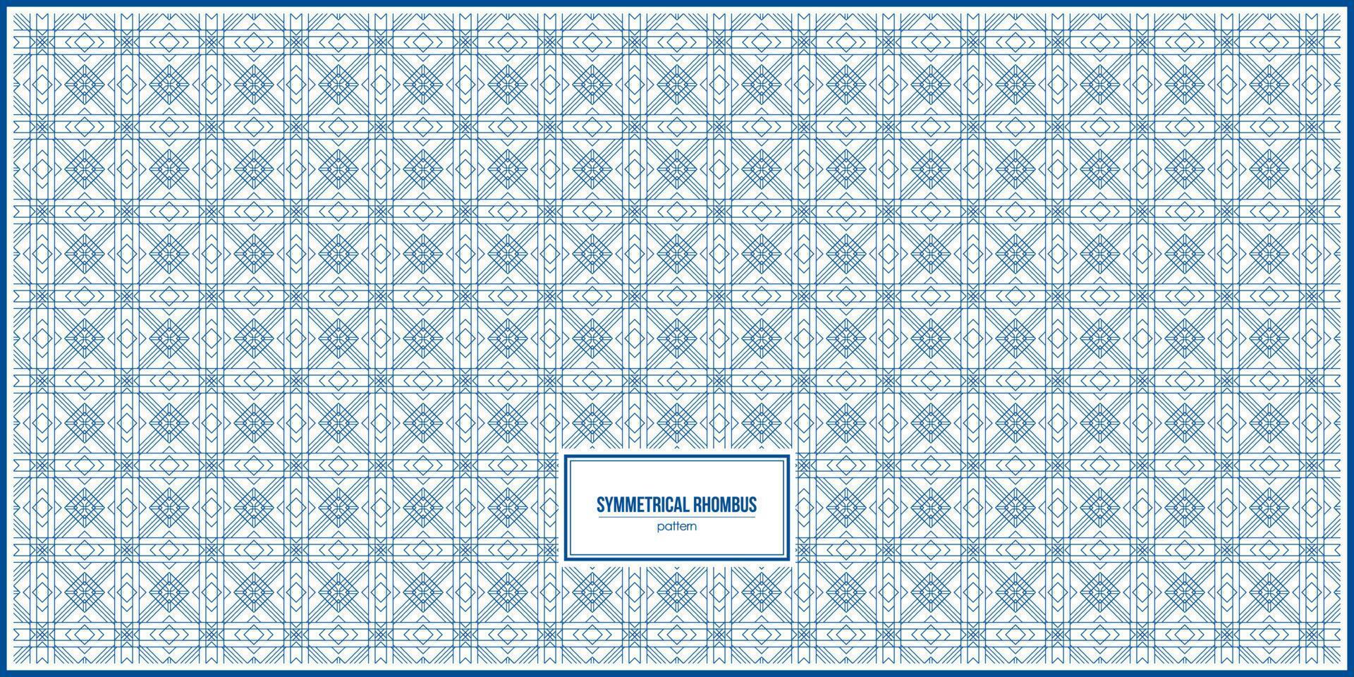 symmetrical blue rhombus shape pattern design vector