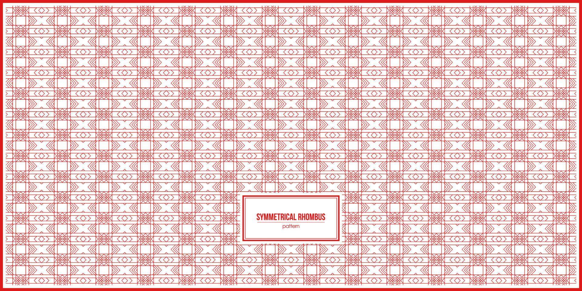symmetrical red rhombus shape pattern design vector