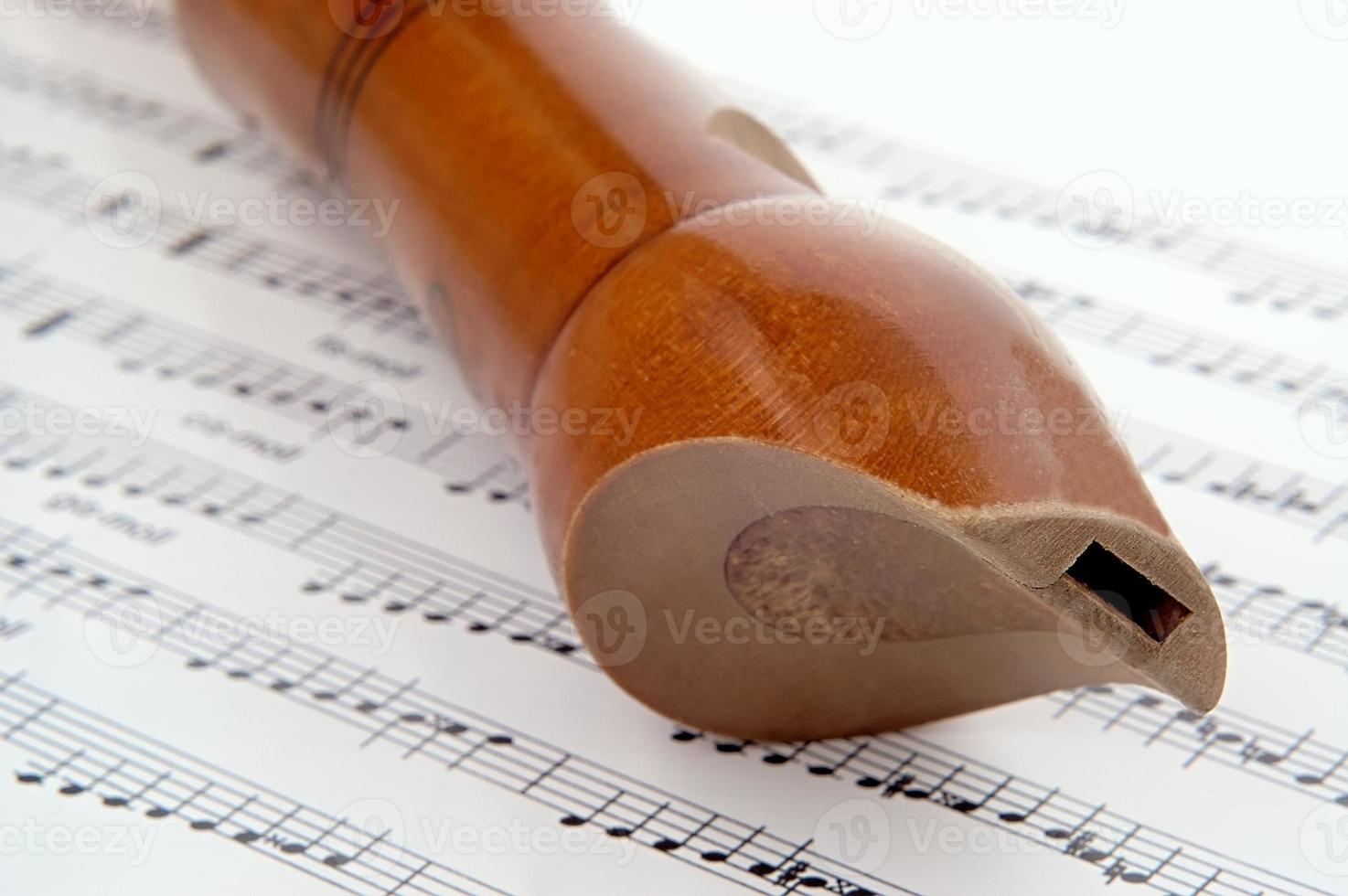 Wooden flute and tone photo