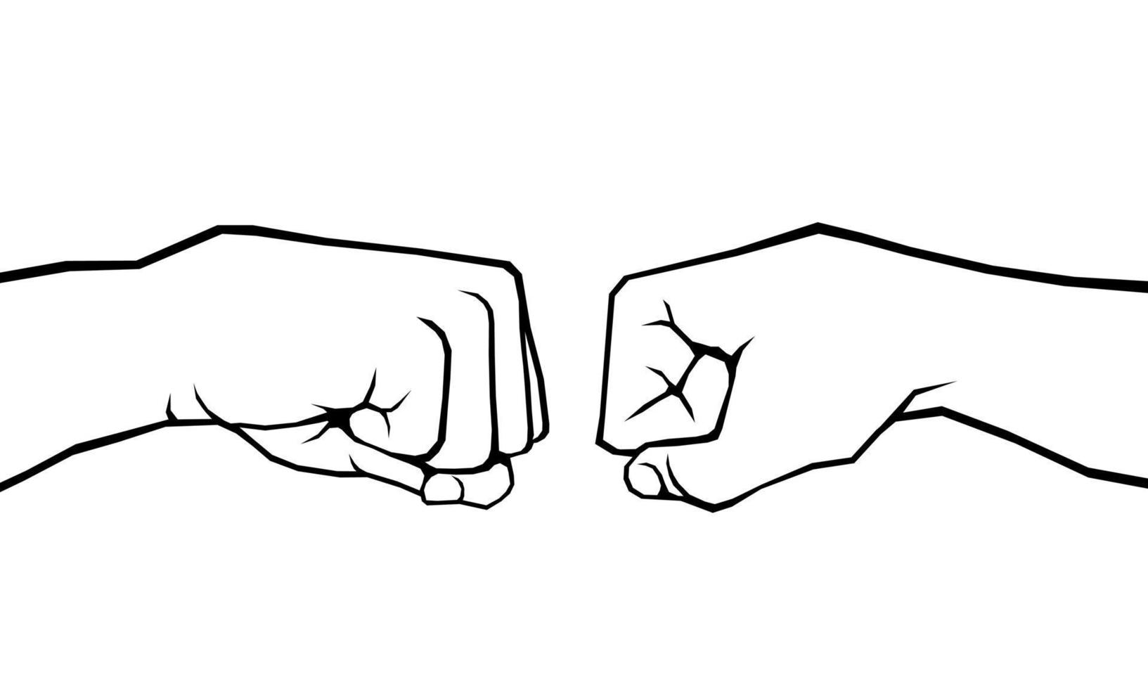 Two clenched fists bumping together vector