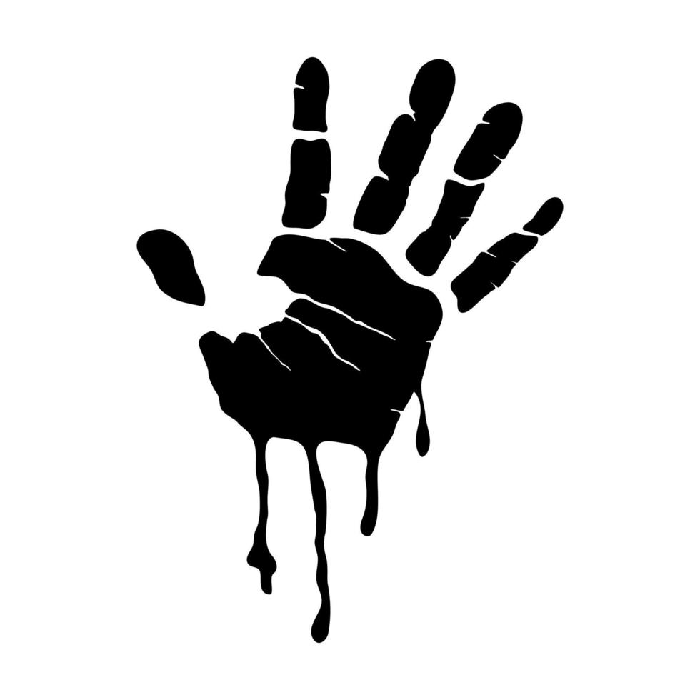 Black handprints were like blood flowing down vector