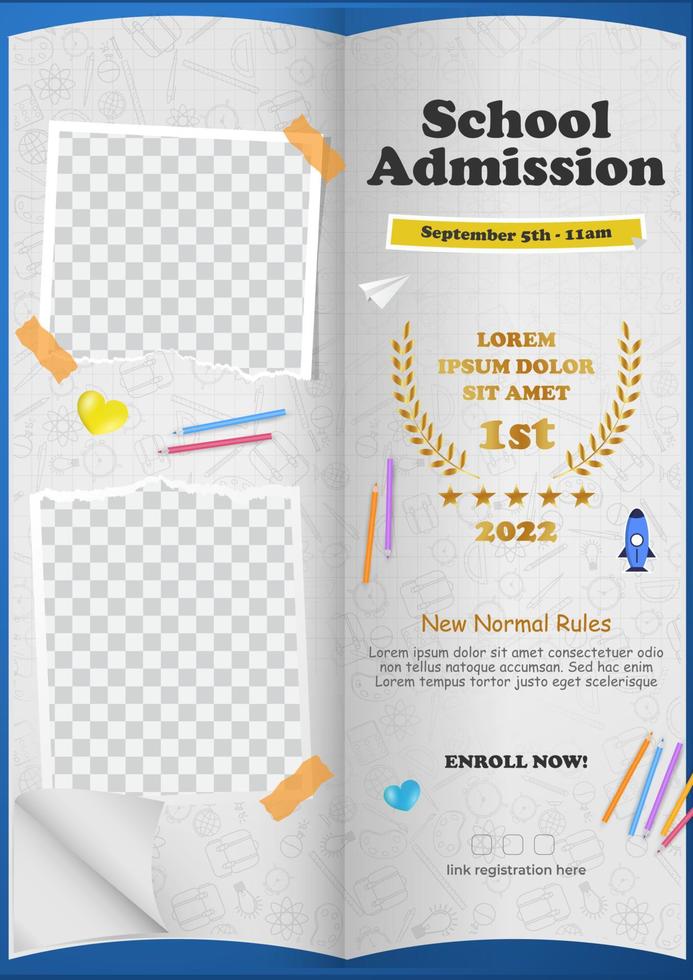 School admission poster A4 template vector