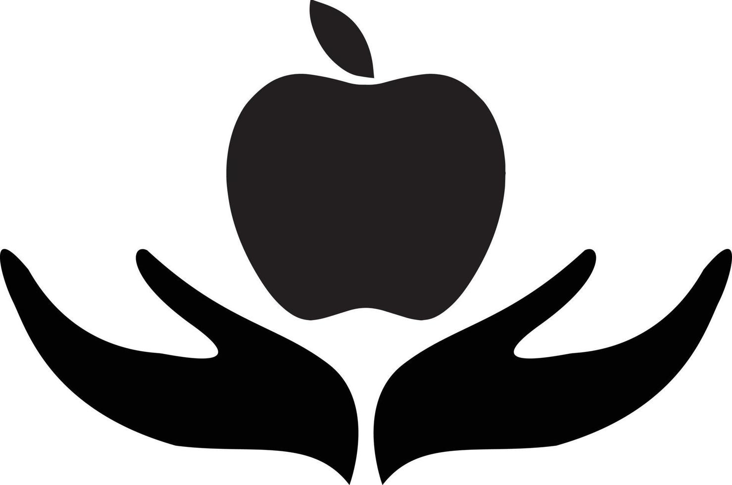 Man holding apple in hand. man holding the apple. Human hand holding apple. idea concept vector