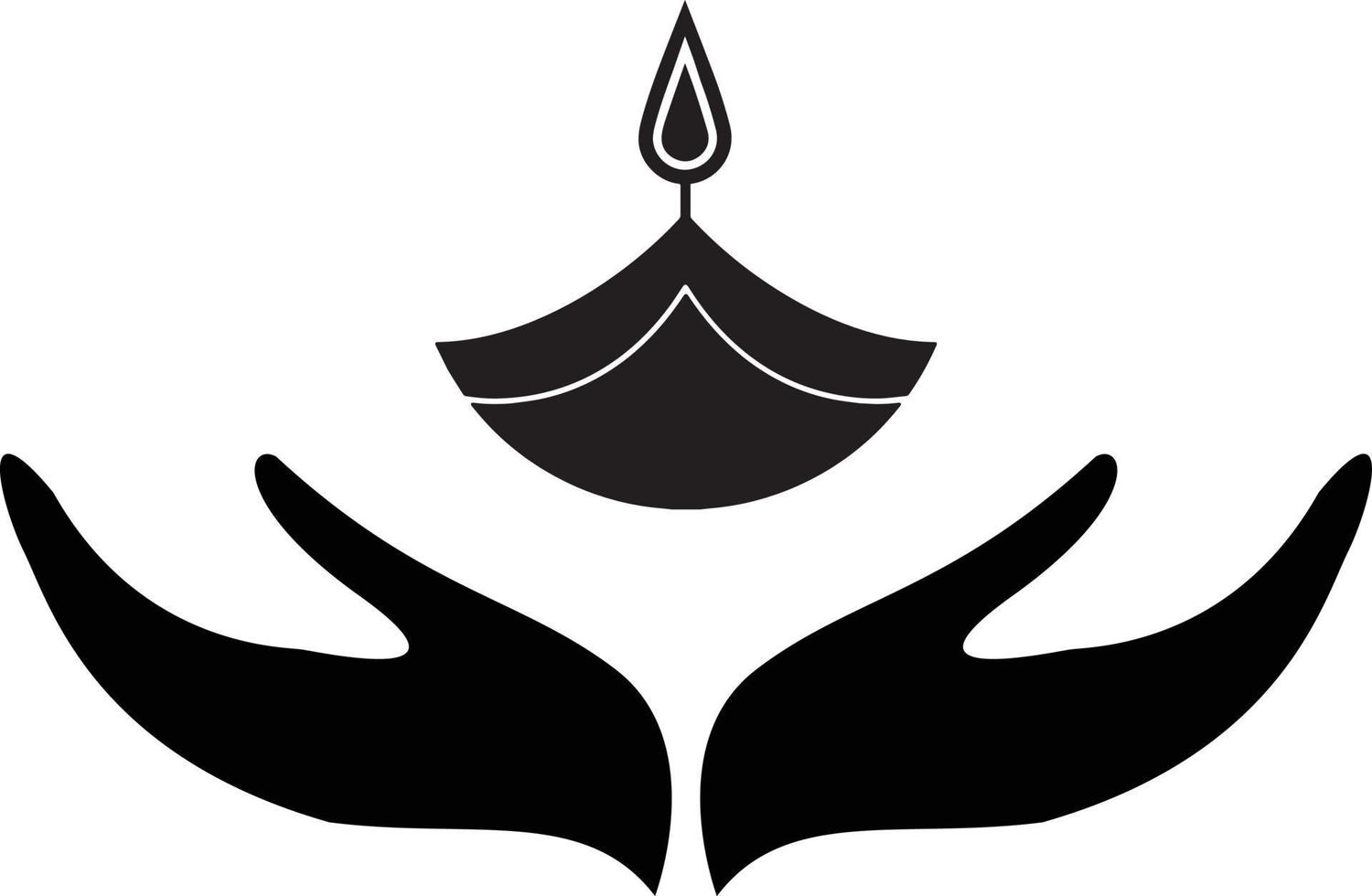 Diwali oil lamp. holding a Diya. Diya for Diwali on hand vector