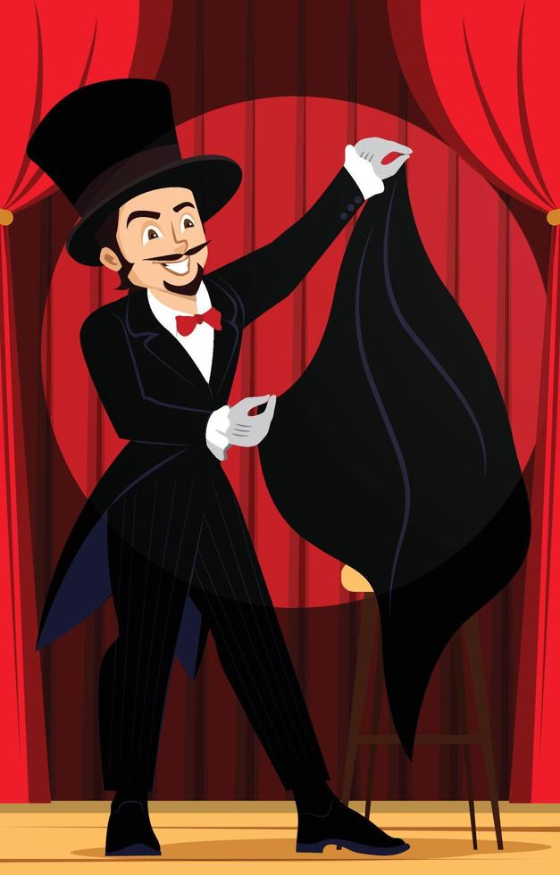 Magician Trick Performance Concept vector