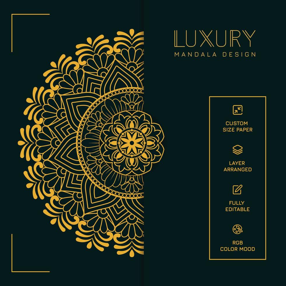 Luxury mandala background arabesque decorative ornament arabic islamic pattern. Mandala for print, poster, cover, brochure, flyer, banner Circular pattern mandala for Henna, Mehndi, tattoo, decoration vector