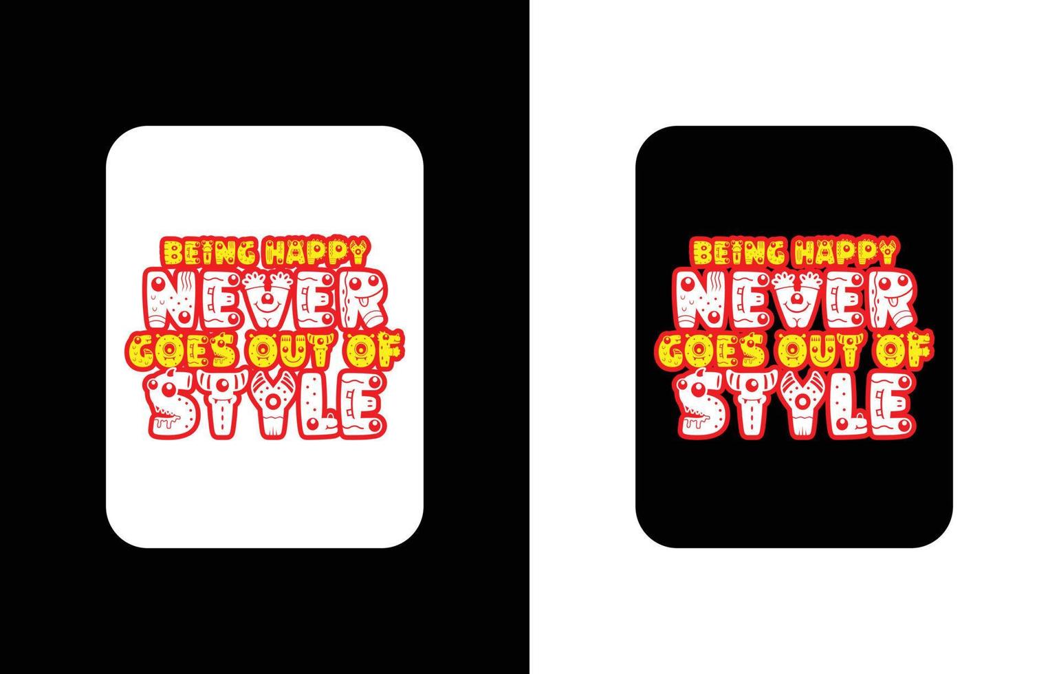 Creative typography sticker t-shirt design premium vector template