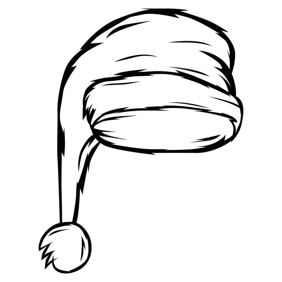 Santa Hat Line vector
