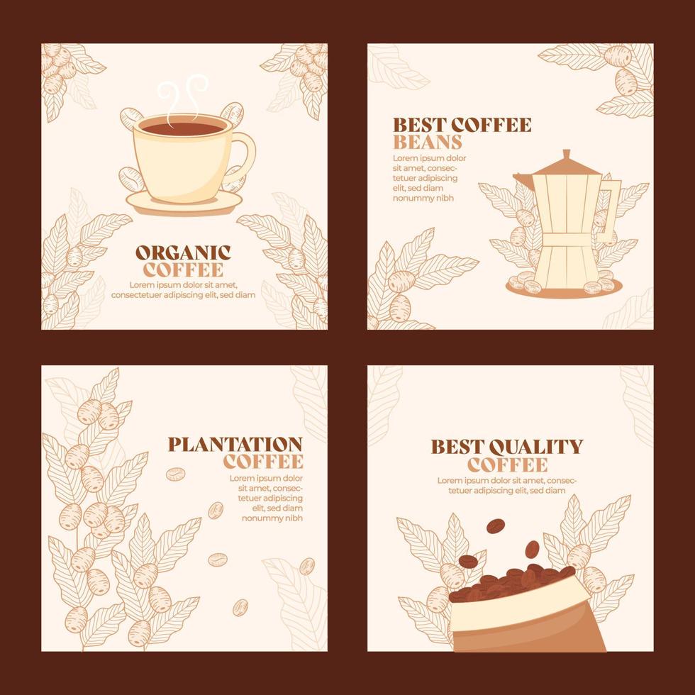 Coffee Day Social Media Template vector