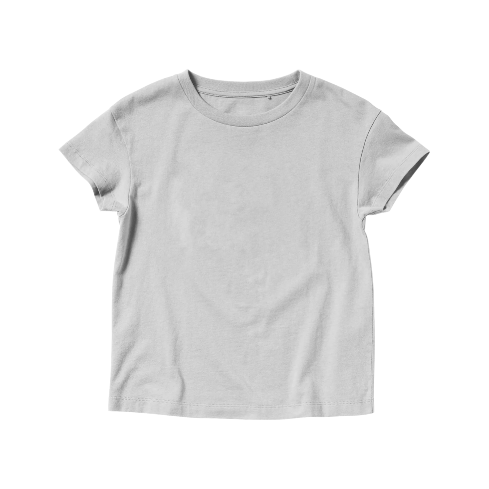 Blank White T-shirt Crew Neck Short Sleeve for Kids png