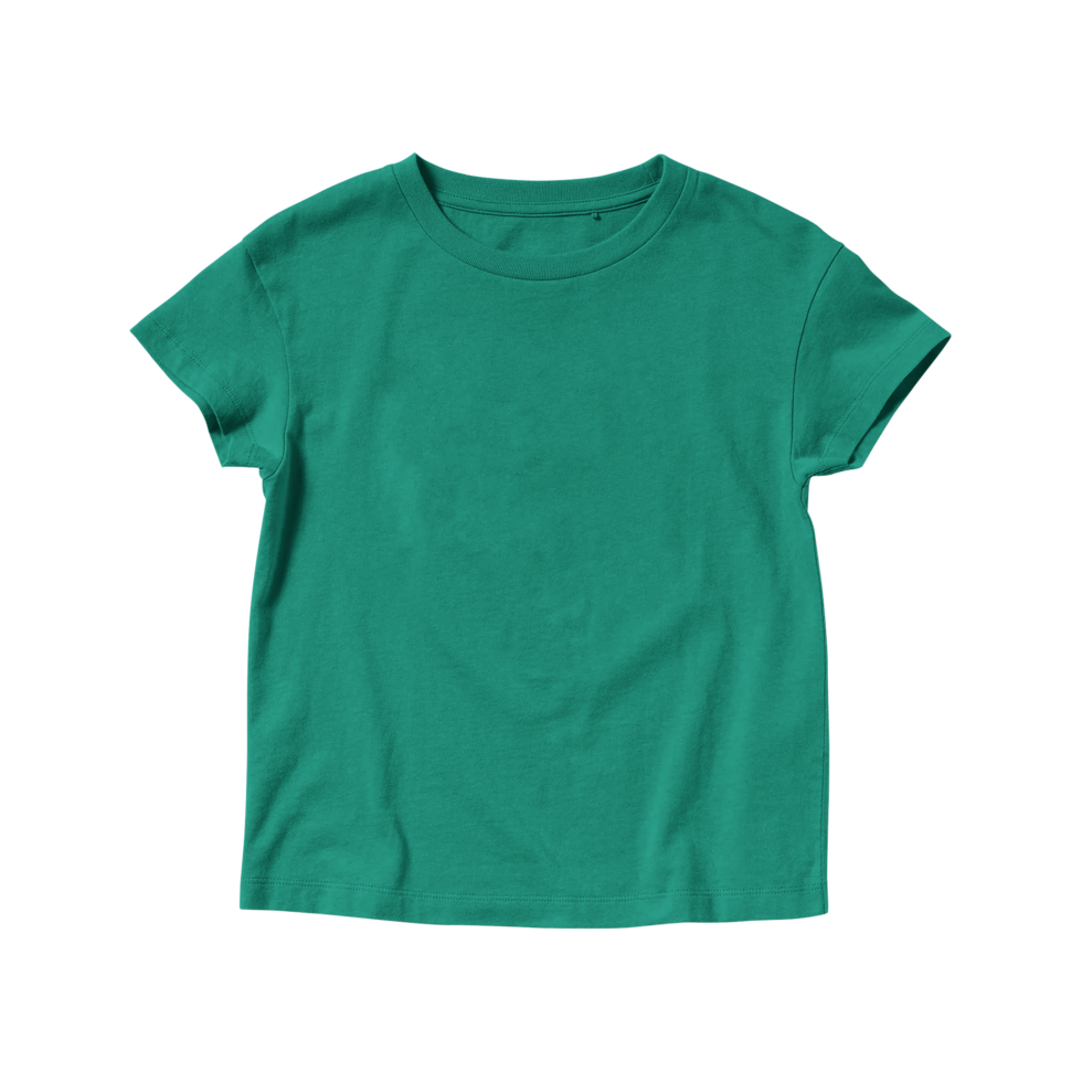 Blank Teal T-shirt Crew Neck Short Sleeve for Kids png