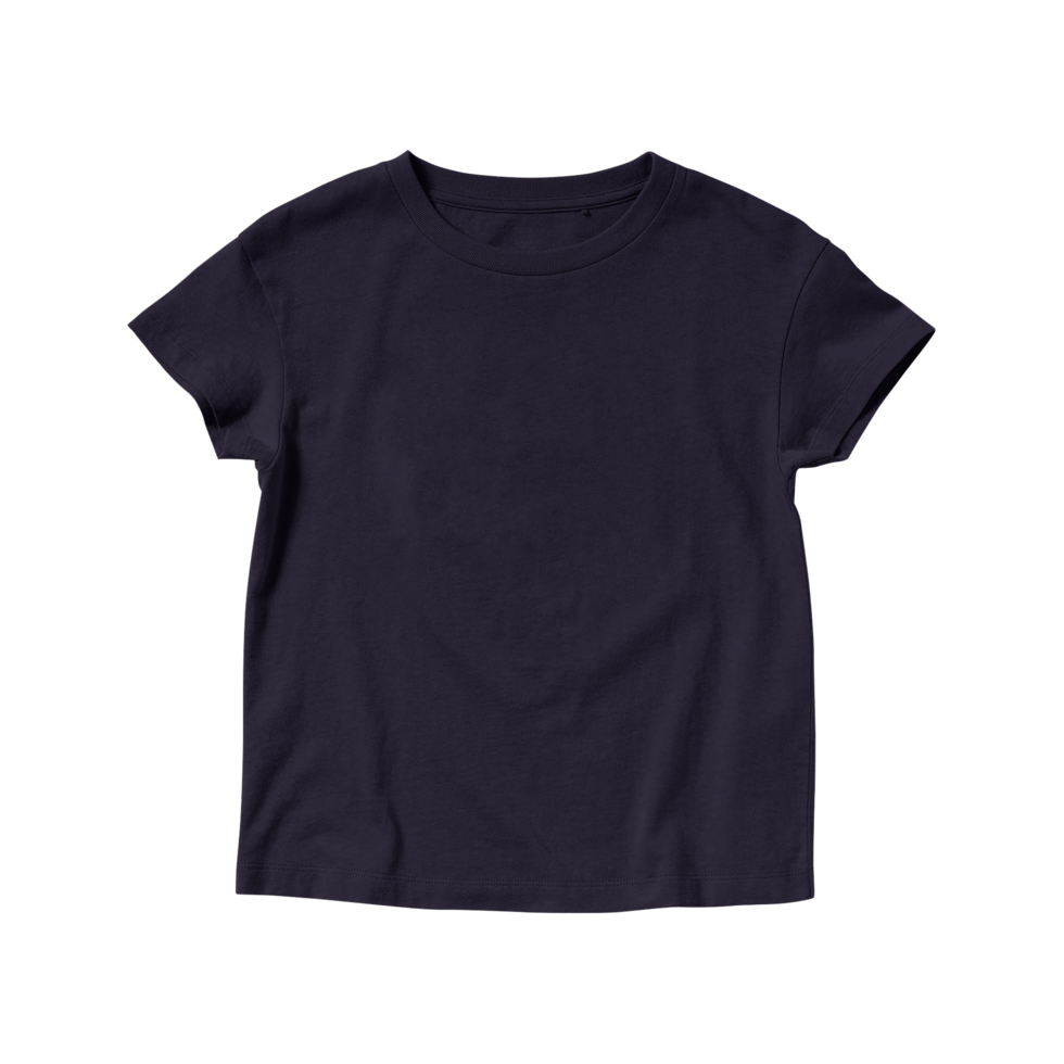 Blank Navy T-shirt Crew Neck Short Sleeve for Kids png