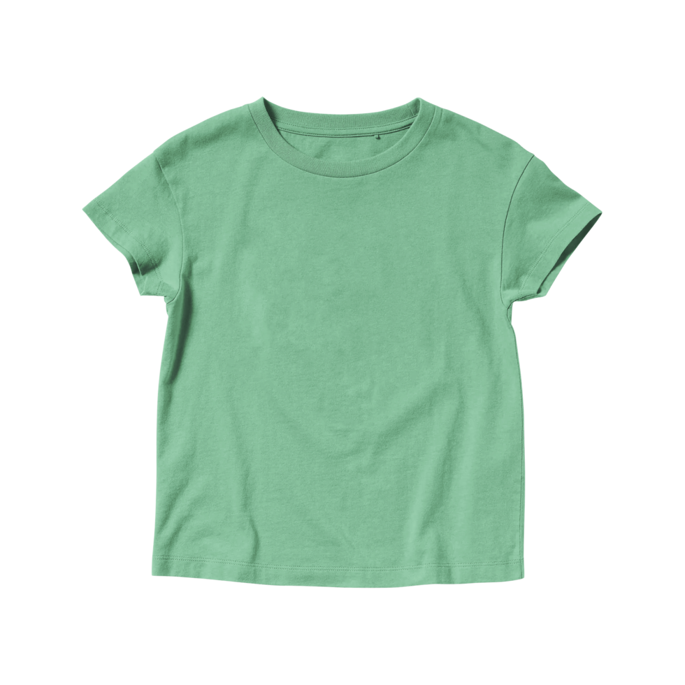 blank mint t-shirt rundhals kurzarm für kinder png