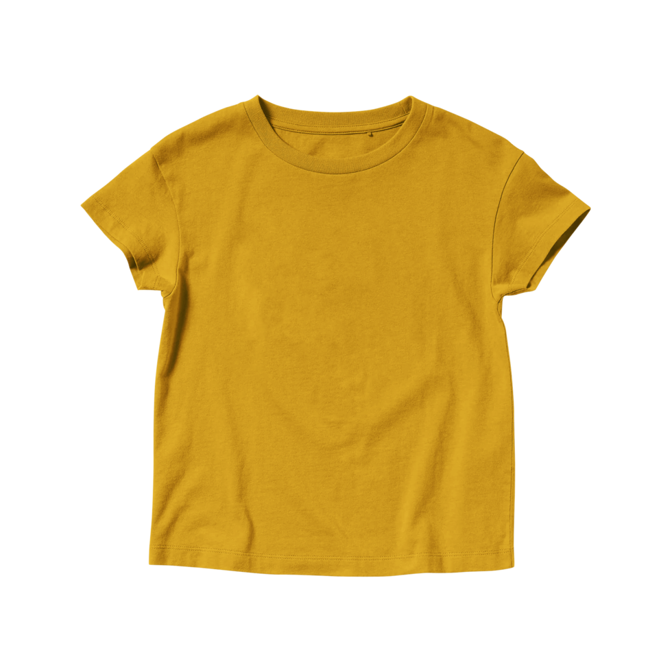 Blank Orange T-shirt Crew Neck Short Sleeve for Kids png