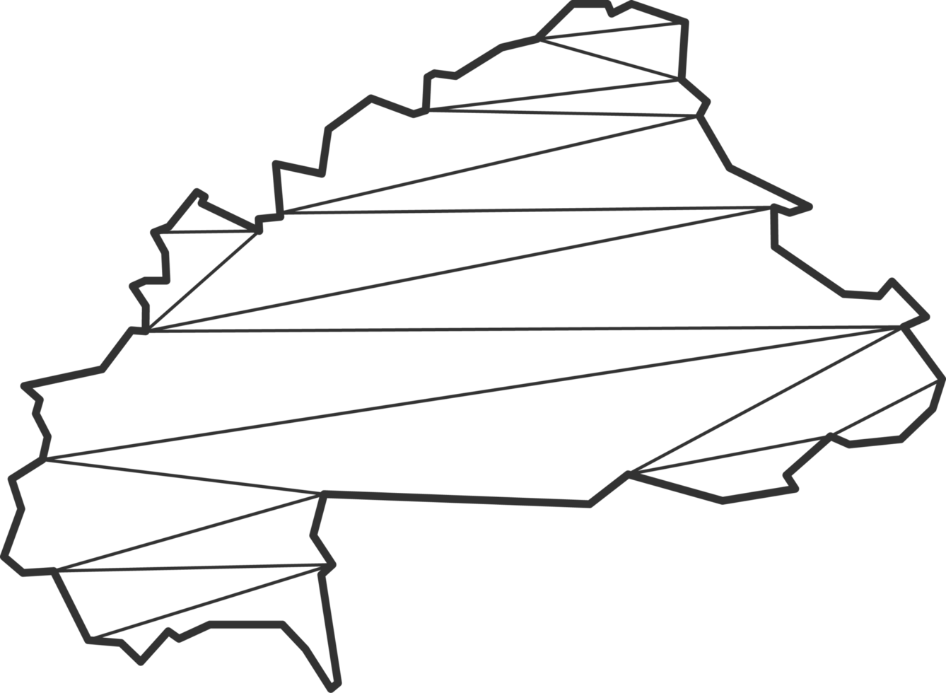 Mosaic triangles map style of Burkina Faso. png