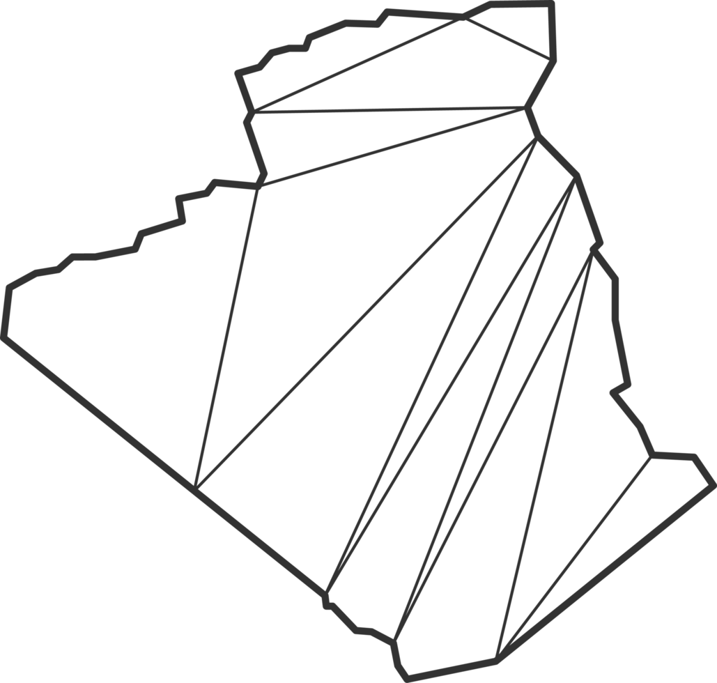 triangles de mosaïque style de carte de l'algérie. png