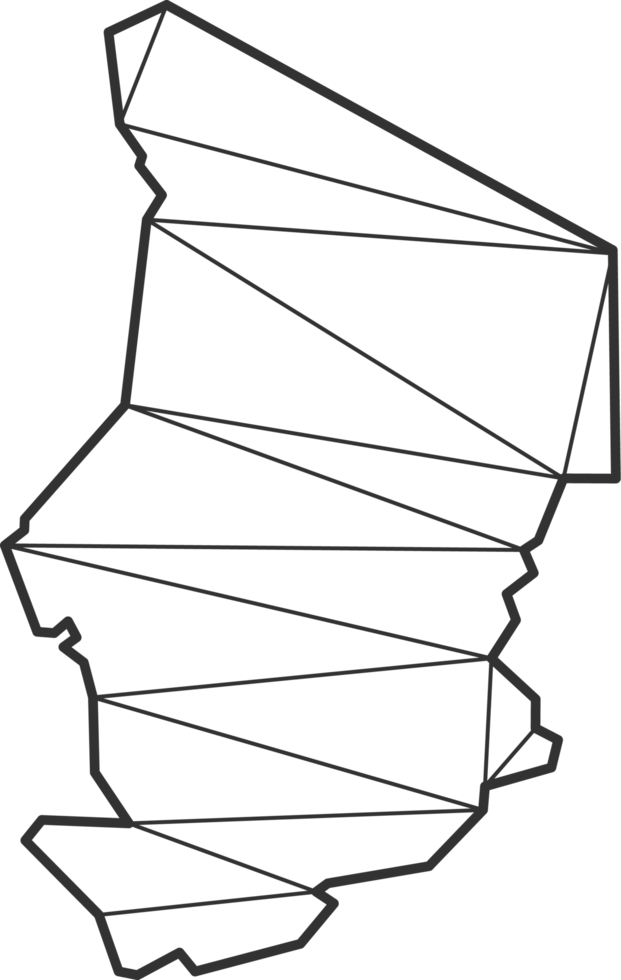 Mosaic triangles map style of Chad. png