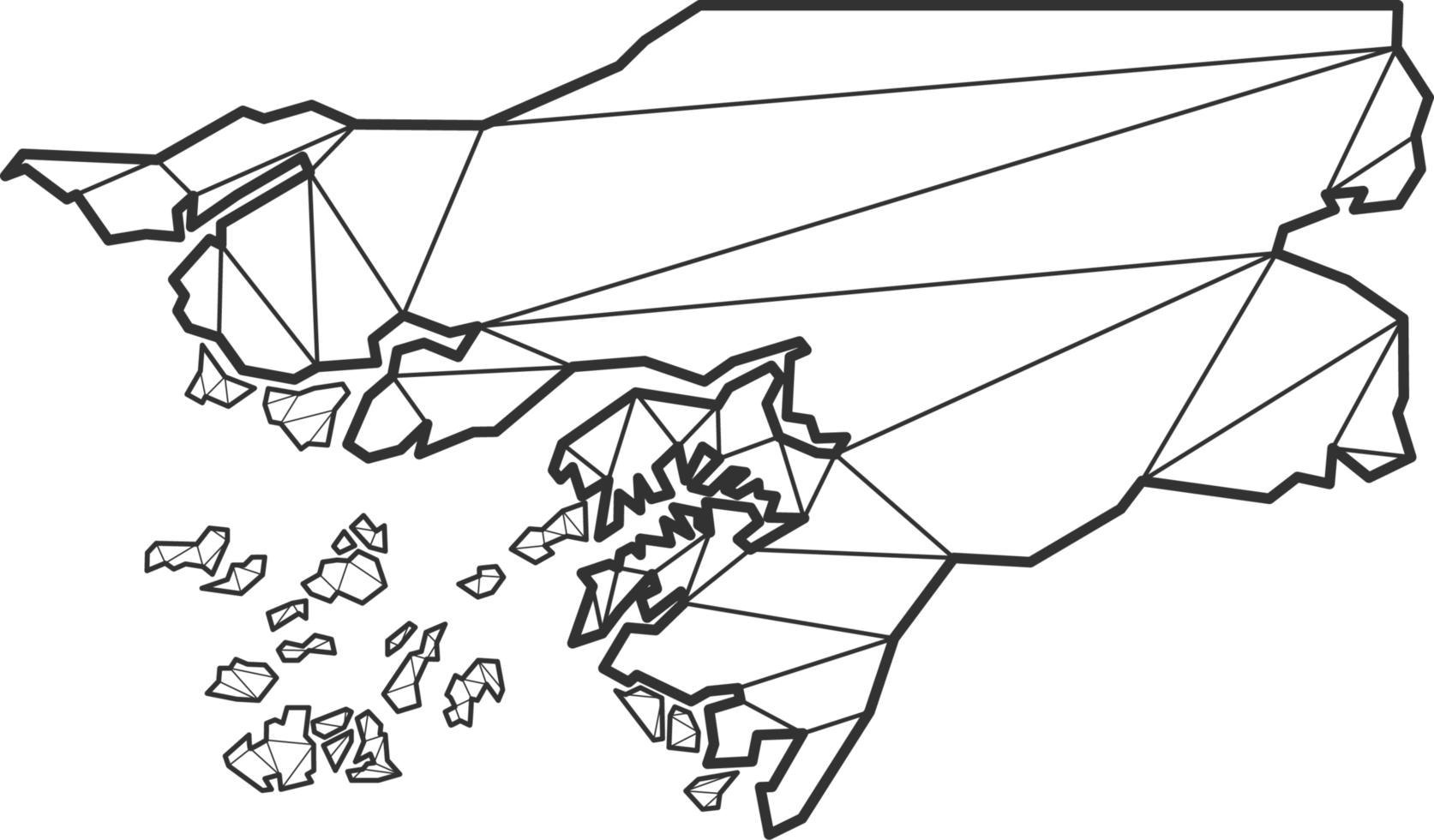 mosaik- trianglar Karta stil av guinea bissau. png