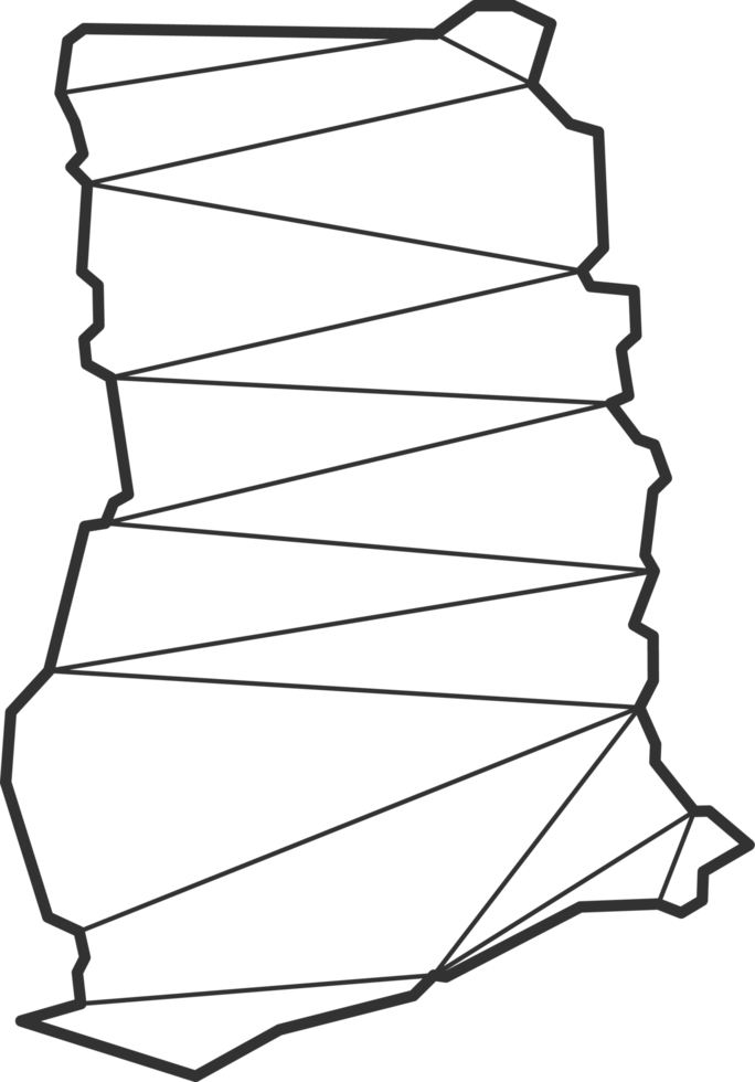 Mosaic triangles map style of Ghana. png