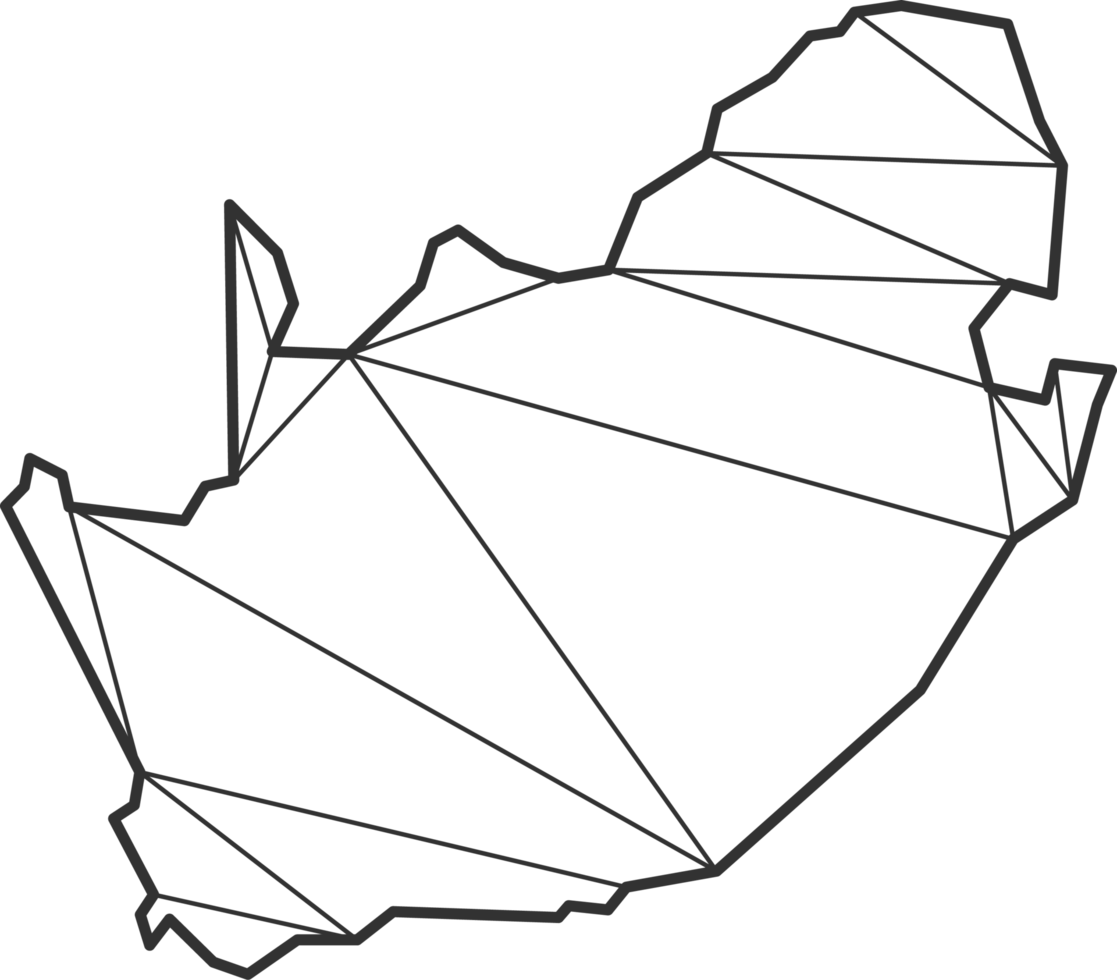 triangles de mosaïque style de carte de l'afrique du sud. png