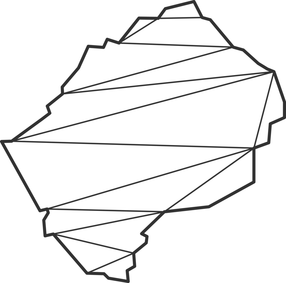 triangles de mosaïque style de carte du lesotho. png