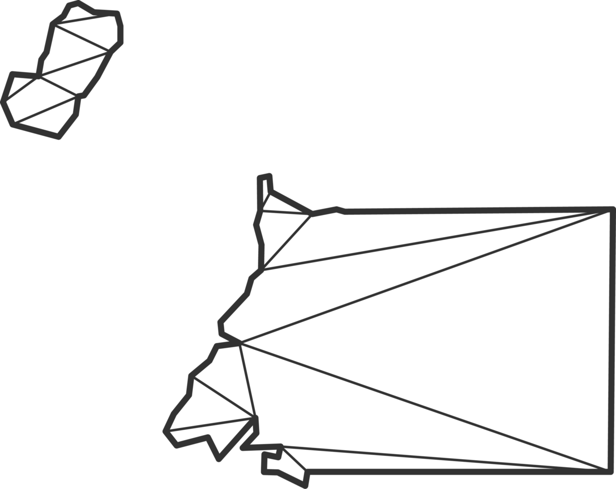 Mosaic triangles map style of Equatorial Guinea. png