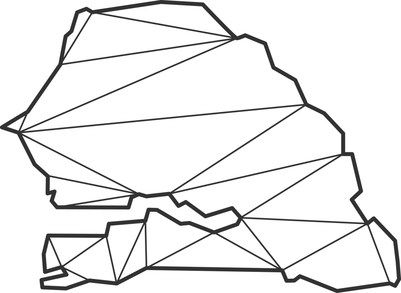 Mosaic triangles map style of Senegal. png