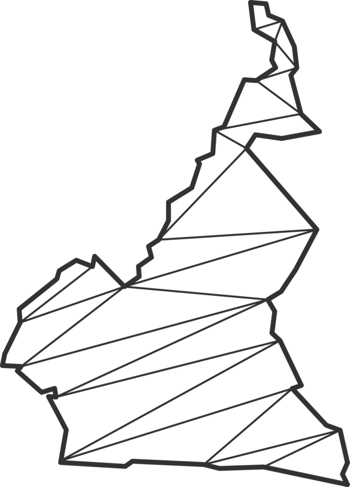 mosaik- trianglar Karta stil av Kamerun. png