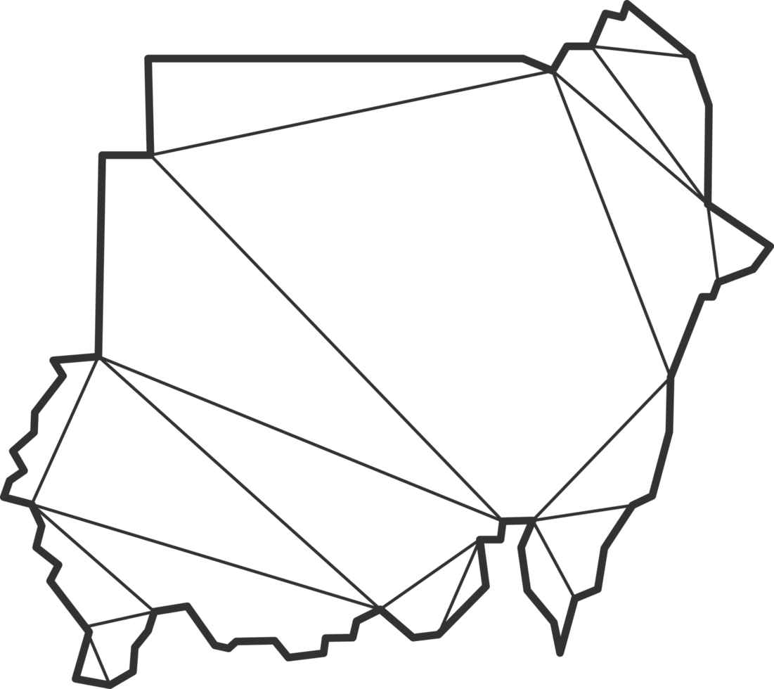 mosaik- trianglar Karta stil av sudan. png