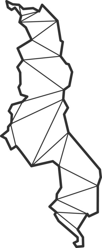 Mosaic triangles map style of Malawi. png