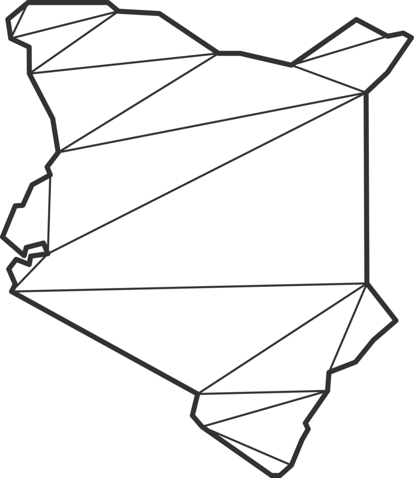 estilo de mapa de triángulos de mosaico de Kenia. png
