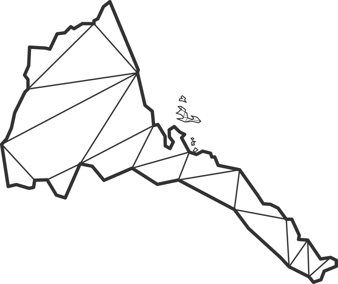 Mosaic triangles map style of Eritrea. png