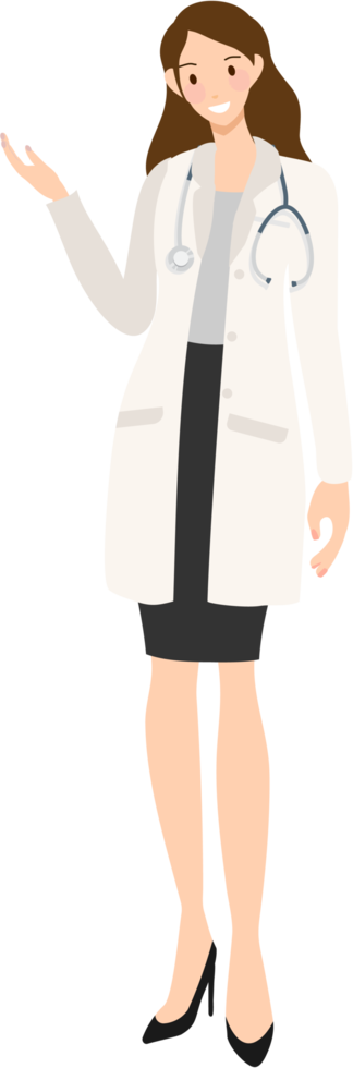 giovane contento medici coppia cartone animato piatto stile png