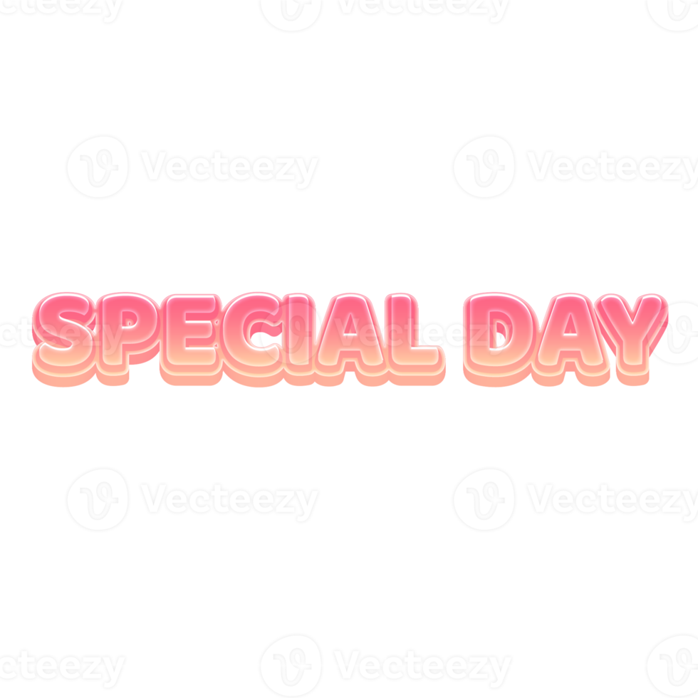 cor pastel de texto 3d especial daycute png