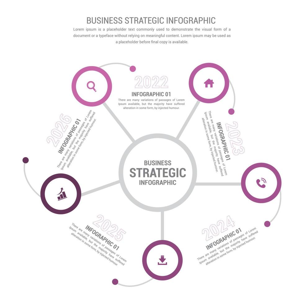 Editable Business Strategic Infographic Illustration vector