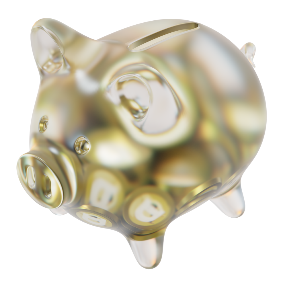 dogecoin doge glas nasse Bank med minskande pålar av crypto mynt.sparande inflation, finansiell kris och förlorar pengar begrepp 3d illustration png
