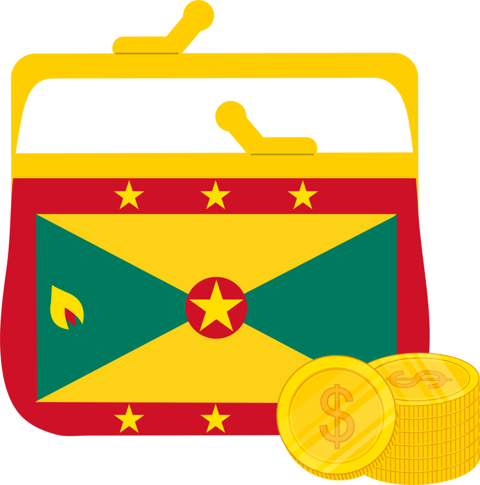 bandera de granada dibujada a mano, dólar del caribe oriental dibujado a mano png