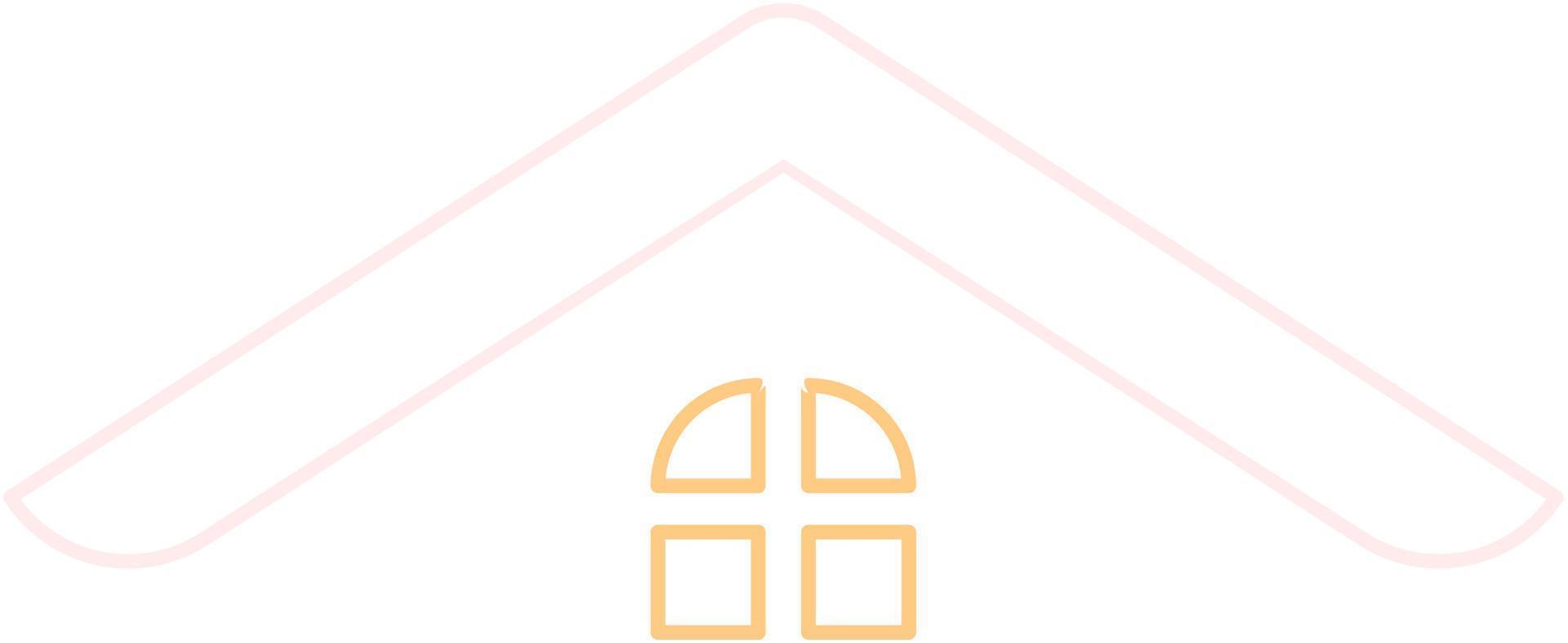 House Roof Icon Outline Isolated on White Background. Minimal House Logo Vector