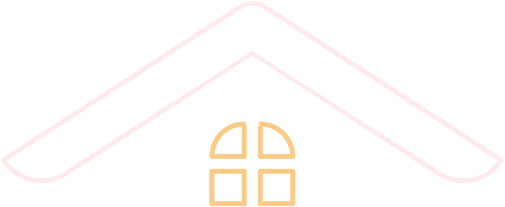 House Roof Icon Outline Isolated on White Background. Minimal House Logo Vector