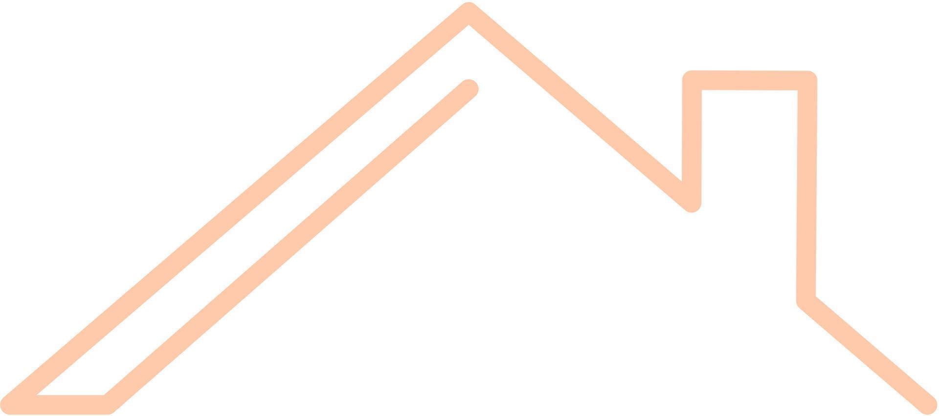 House Roof Icon Outline Isolated on White Background. Minimal House Logo Vector