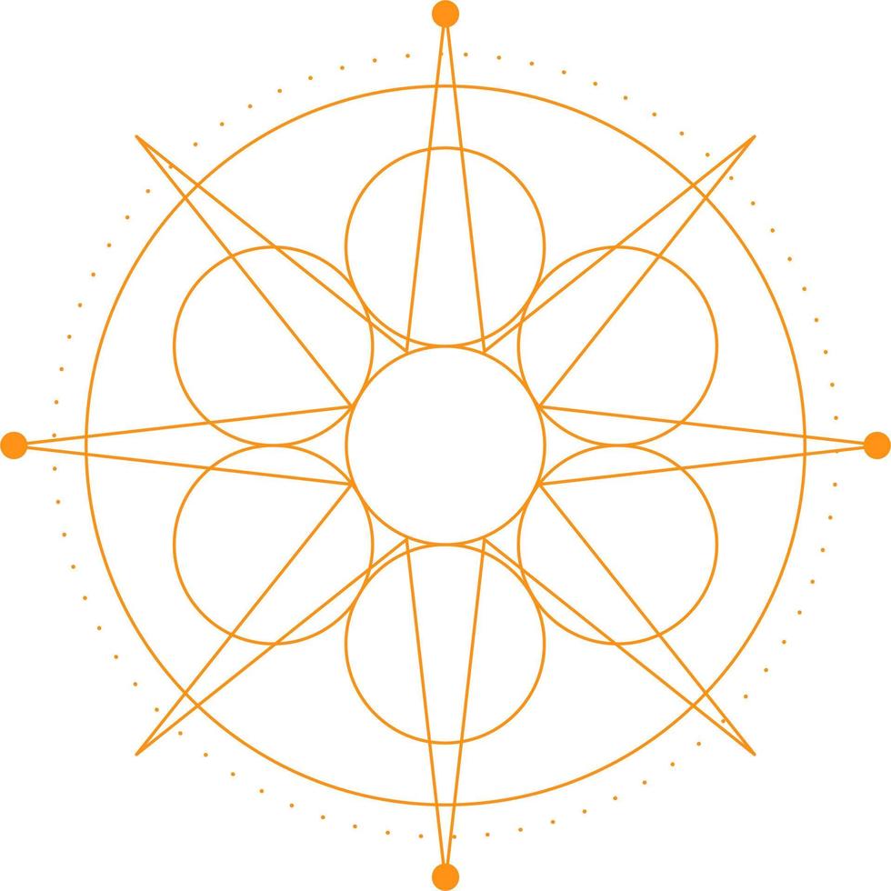 Abstract Sacred Geometry Shape Design Elements. Monoline Mystical Vector Design.